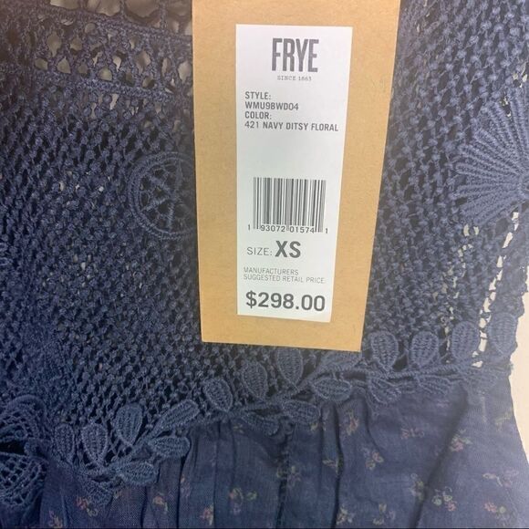 FRYE navy blue yoke dress size XS NWT (E1) - Picture 5 of 9